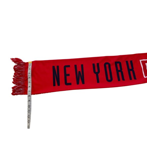 New York Red Bulls Soccer Scarf Red Polyester With Fringe 60" Fans & Sports Love - Picture 7 of 9